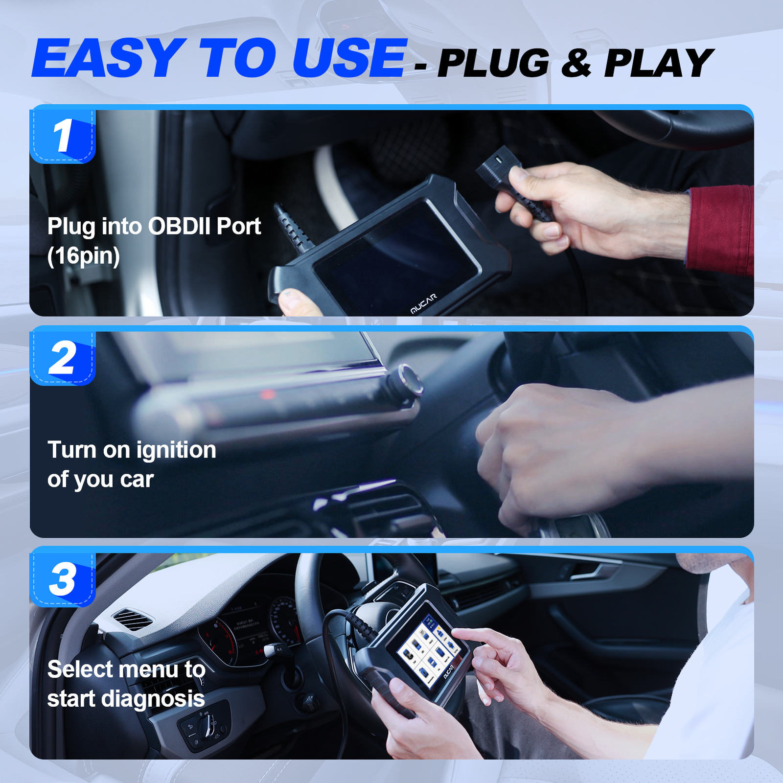 MUCAR CS4 Car OBD2 Scanner Code Reader Check Engine ABS SRS Oil Diagnostic Tool