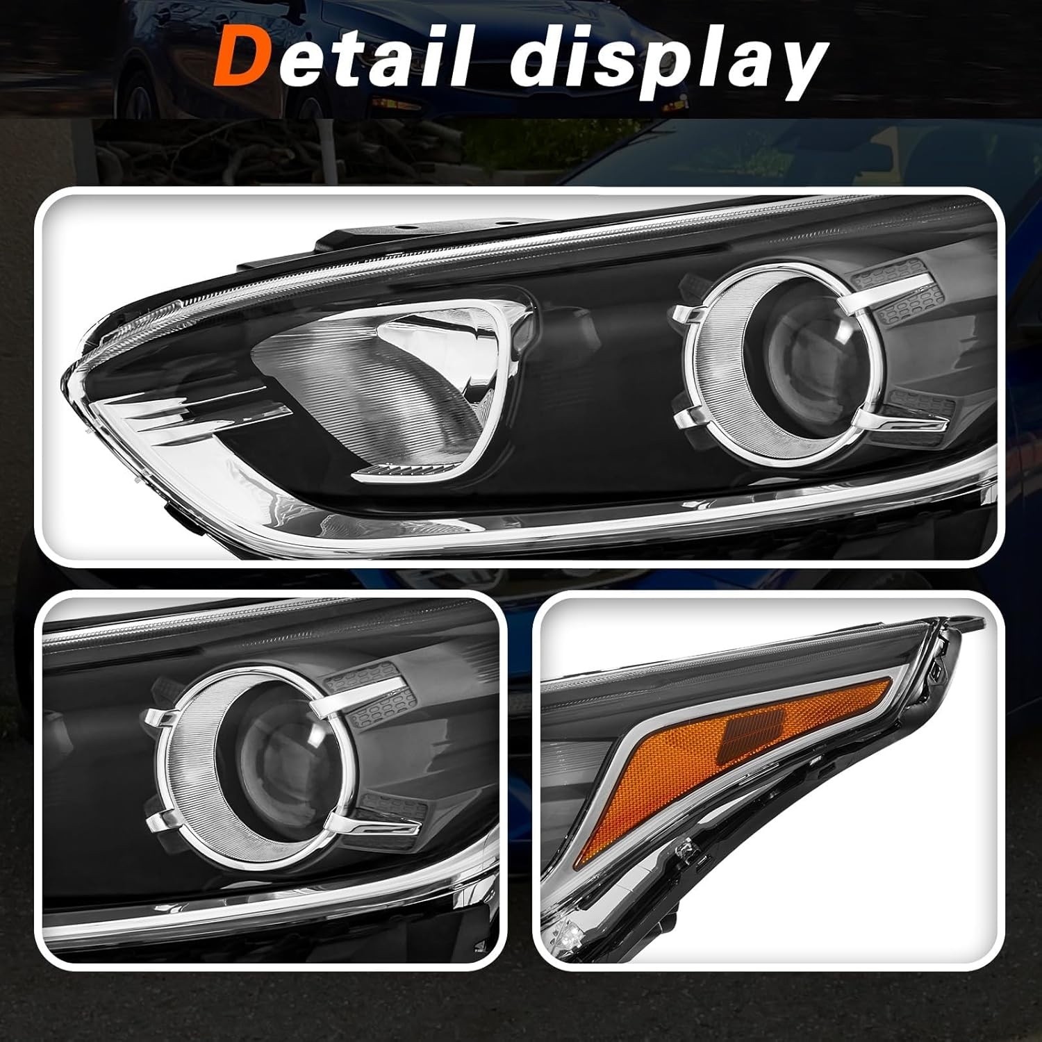 Passenger Halogen Headlight Assembly for KIA Forte Sedan 2019-2021 W/o LED DRL