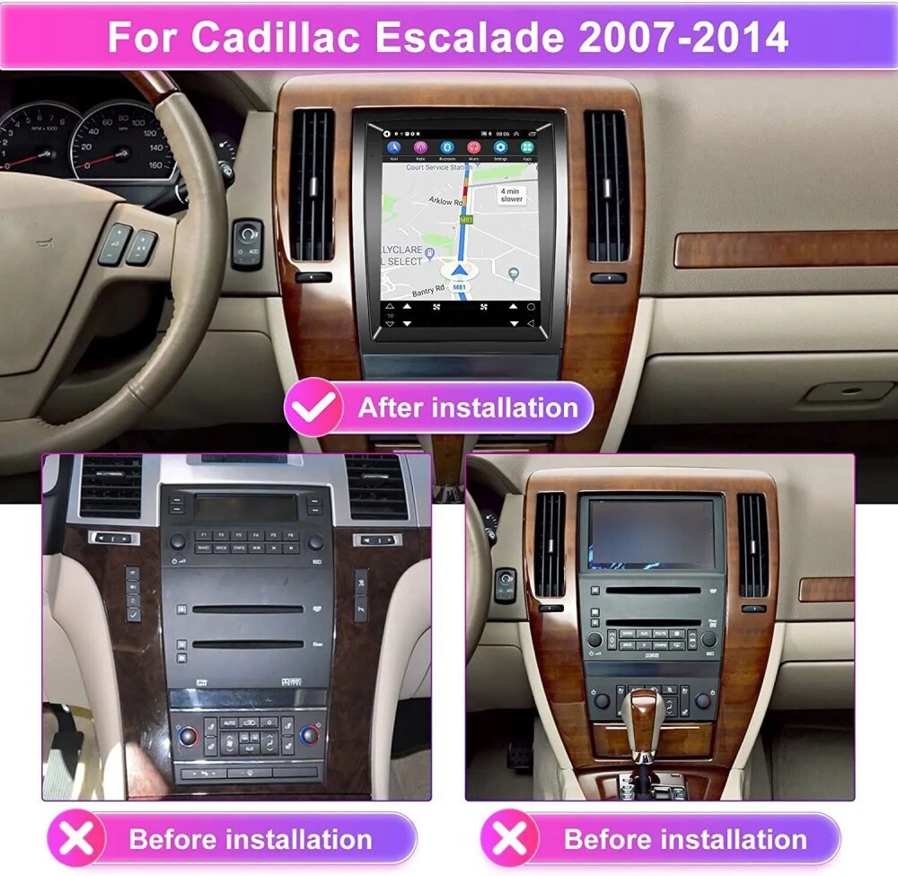 For Cadillac Escalade 2007-2014 Apply Carplay Car Stereo Radio Android GPS 64GB