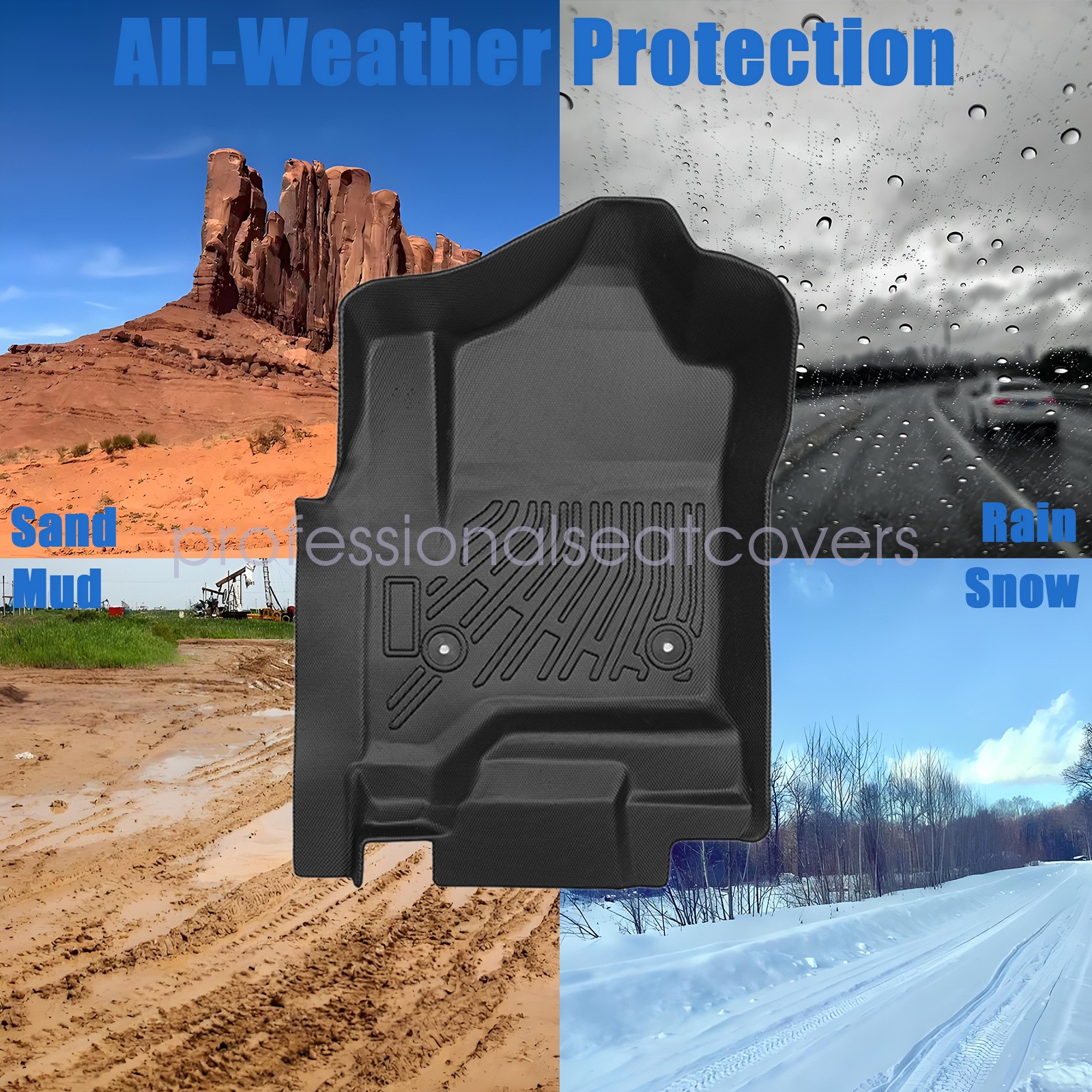 TPE For 2015-2020 Cadillac Escalade ESV 3D Floor Mats Liners All-Weather Black