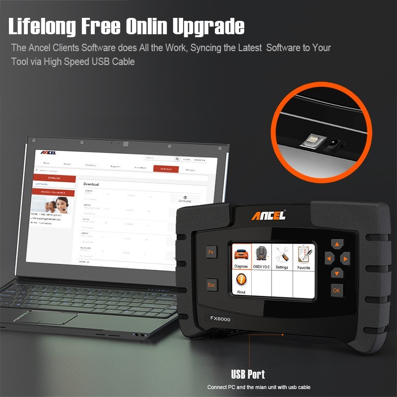 ANCEL FX6000 OBD2 All System Auto Scanner Diagnostic Tool With 14 Reset Function