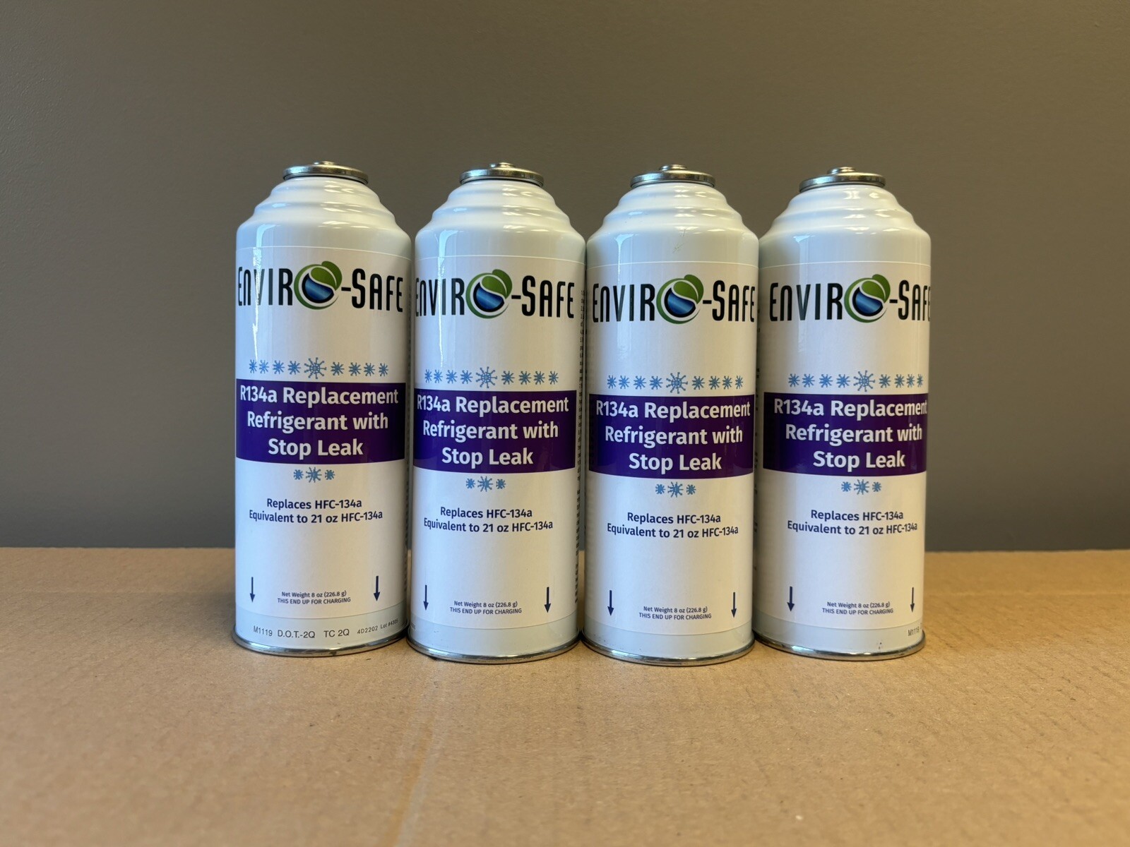Enviro-Safe Auto R134a Replacement Refrigerant with Stop Leak, case of 4
