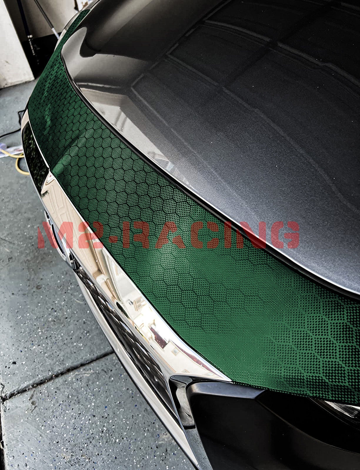 PET Honeycomb Carbon Fiber Satin Venom Green Hex Vehicle Vinyl Wrap Decal Sheet