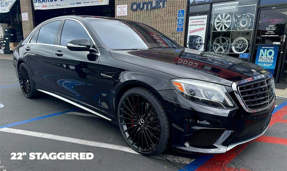 20″ Staggered S580 STYLE 5×112 GLOSS BLACK WHEELS FOR Mercedes SET OF 4 RIMS