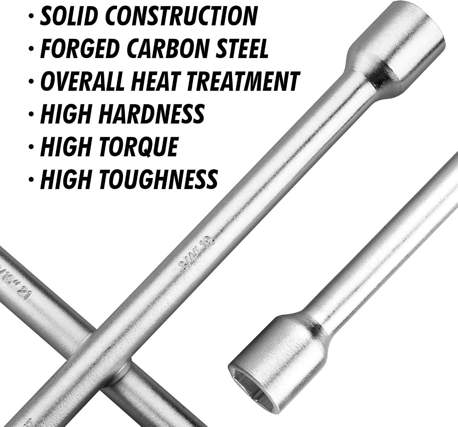 14 Inch Heavy Duty 4 Way Universal Cross Lug Wrench Tire Iron | Built with st…