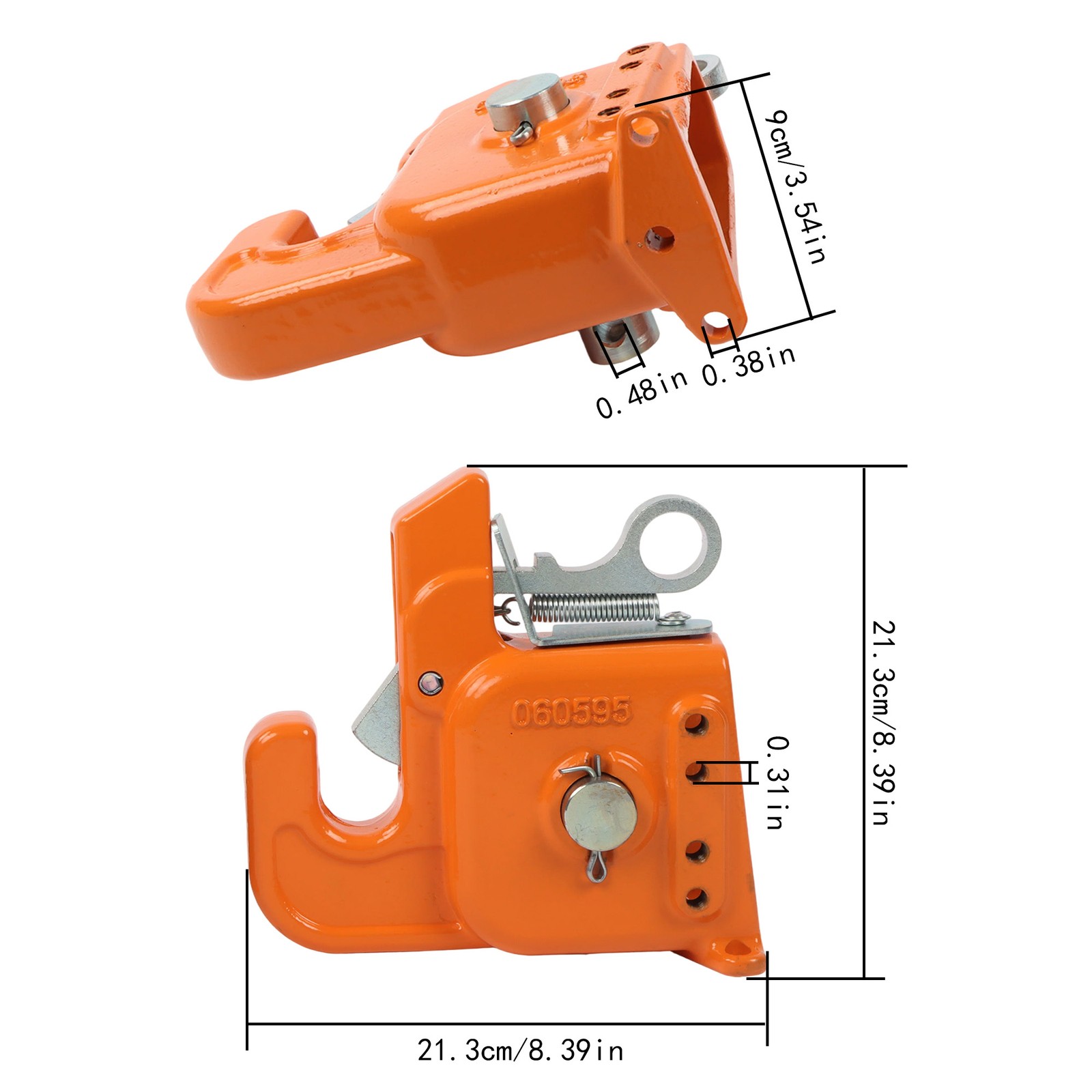 CAT 2 Quick Hitch Kit With Stabilizer Bar 4 Pairs Lynch Pin Washers Orange
