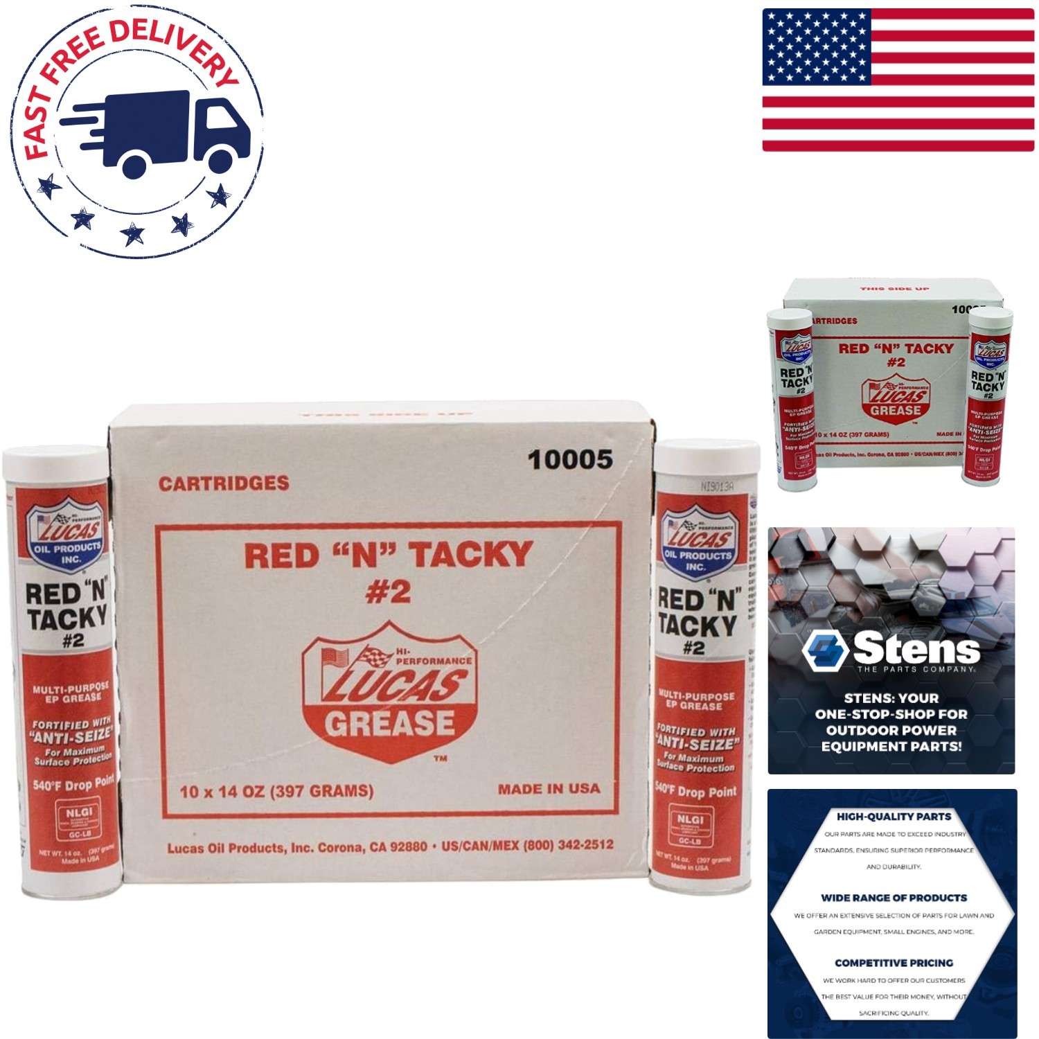 Quality Red N Tacky Grease – 10 Tubes for Automotive & Industrial Use
