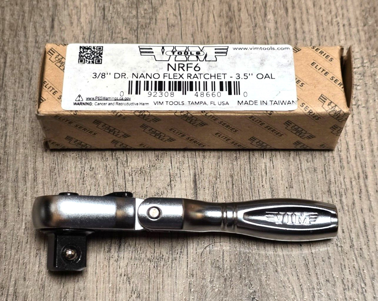 VIM Tools 3/8″ dr Nano Flex Head Quick Release Micro Ratchet, 3.5″ Long #NRF6