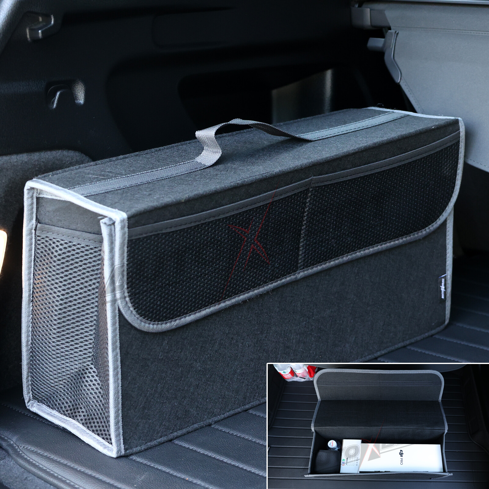 1xLarge Folding Car Rear Trunk Cargo Organizer Truck Luggage Storage Box Bag Bin