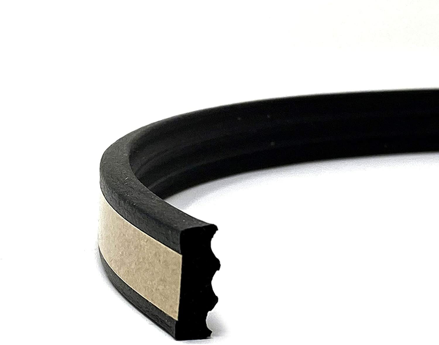 ESI Ribbed Rectangle EPDM Rubber Seal .187” H 500” W 25’ L w/Acrylic Tape
