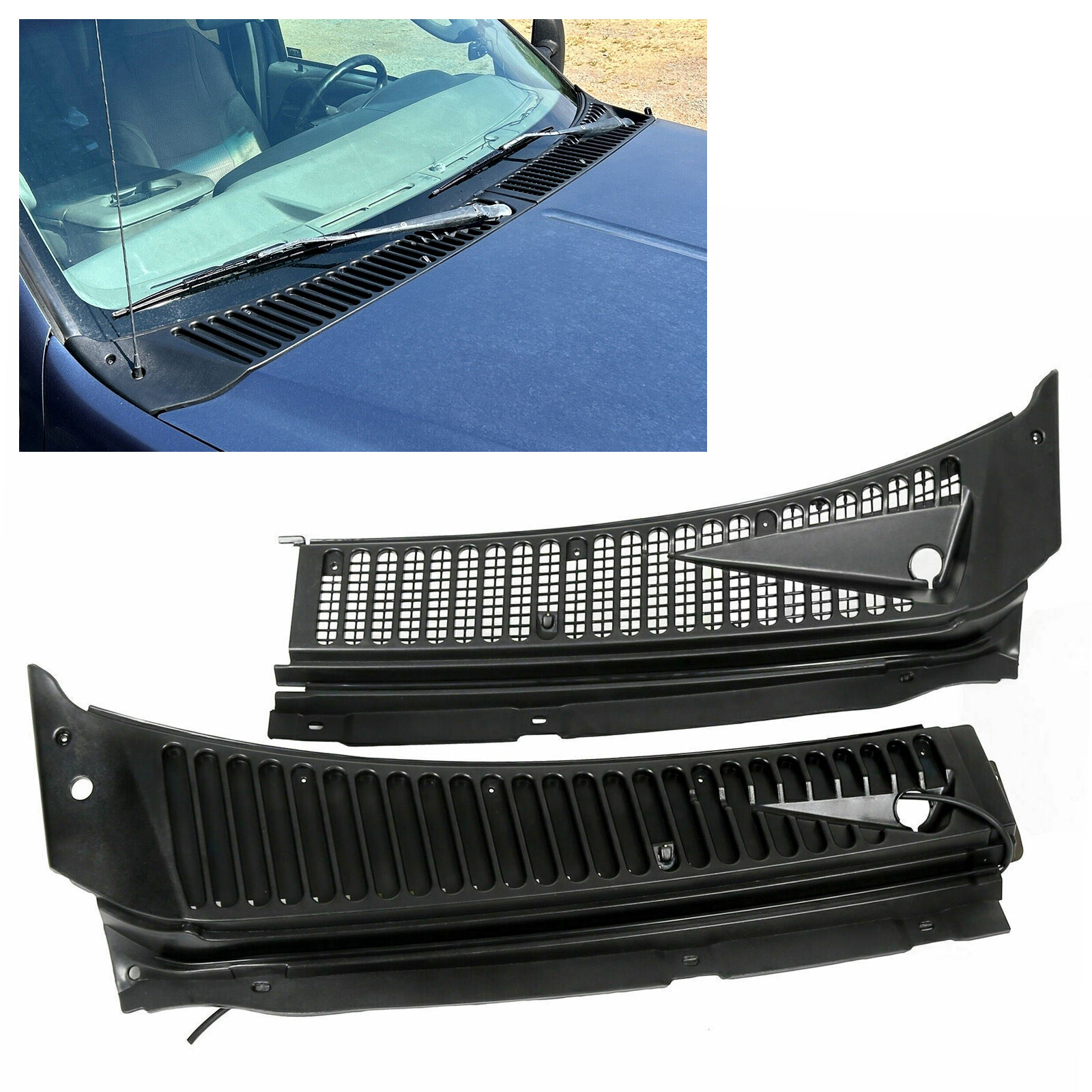 For Ford 99-07 F250 F350 Windshield Wiper Vent Cowl Screen Cover Grille Panel