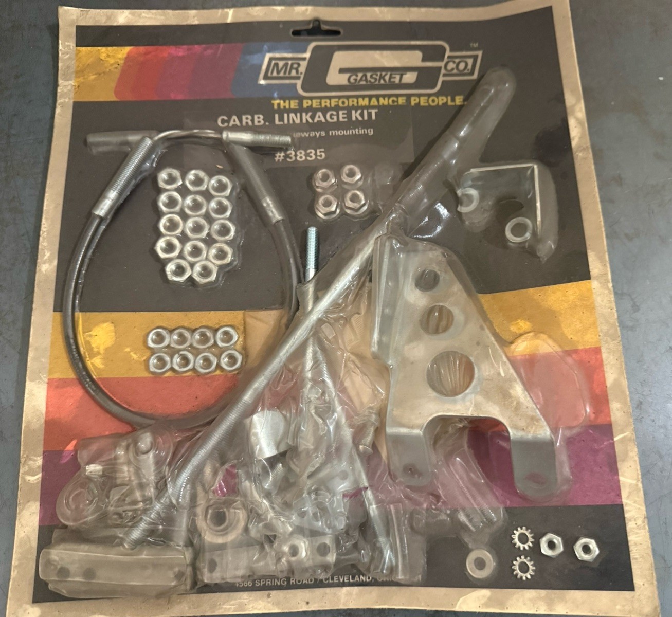 Mr. Gasket Carb Linkage Kit Carburetor Sideways Mounting 3835 New Old Stock Nos