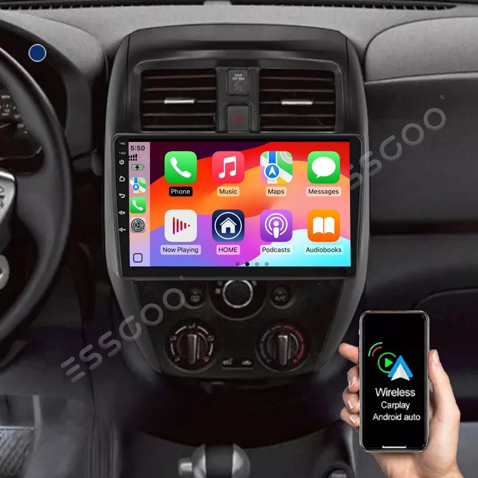 For 2015-2019 Nissan Versa Sedan Android 14.0 Car Radio Stereo Apple Carplay GPS