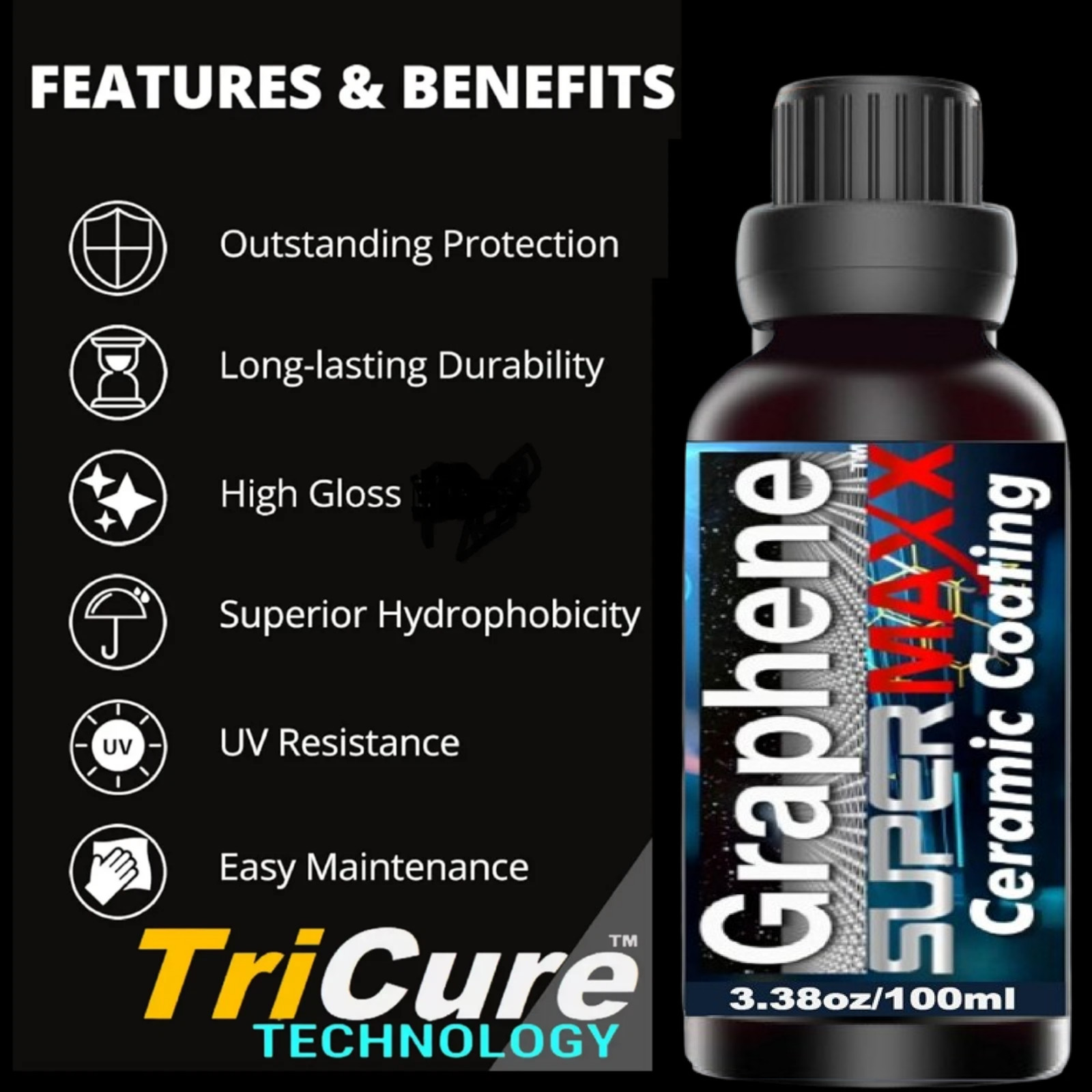 GRAPHENE OXIDE ADVANCED TRICURE CAR COATING CERAMIC PAINT PROTECTION” – 100ML