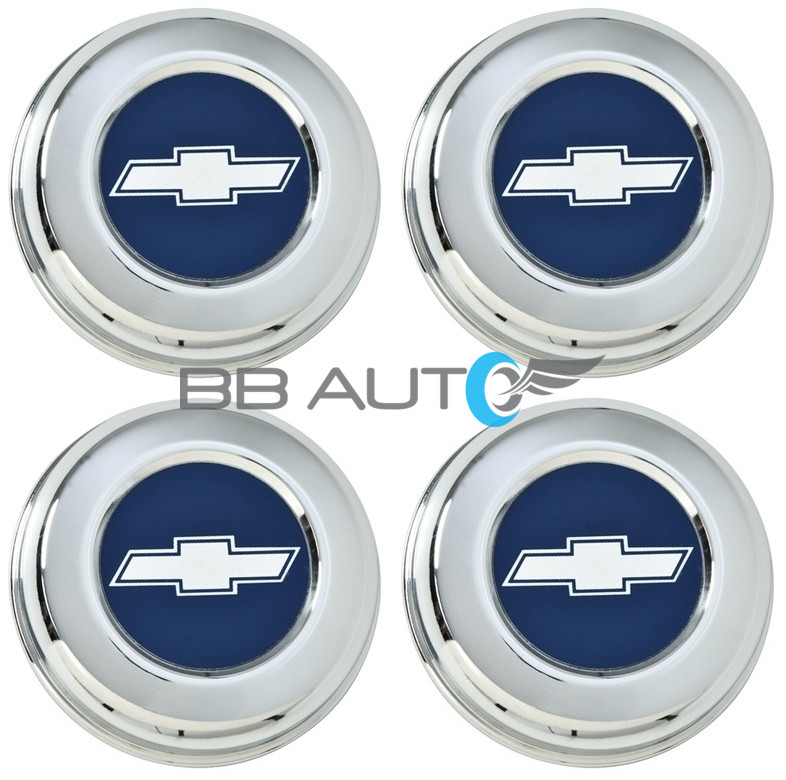 NEW CHEVY CAMARO CHEVELLE 15″ 5-SPOKE MAG STEEL WHEEL STAINLESS CENTER CAPS SET