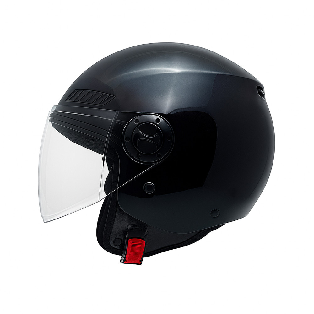 MMG Open Face Motorcycle Helmet DOT Adult Unisex – Shiny Black Medium – Model 41