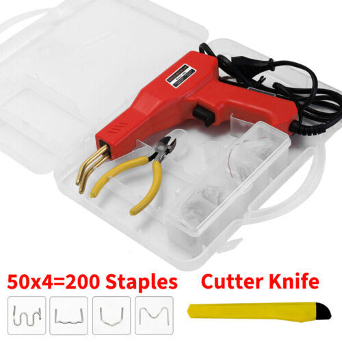 Plastic Welder Car Bumper Repair Kit Hot Stapler Welding Gun Tool +600 Staples