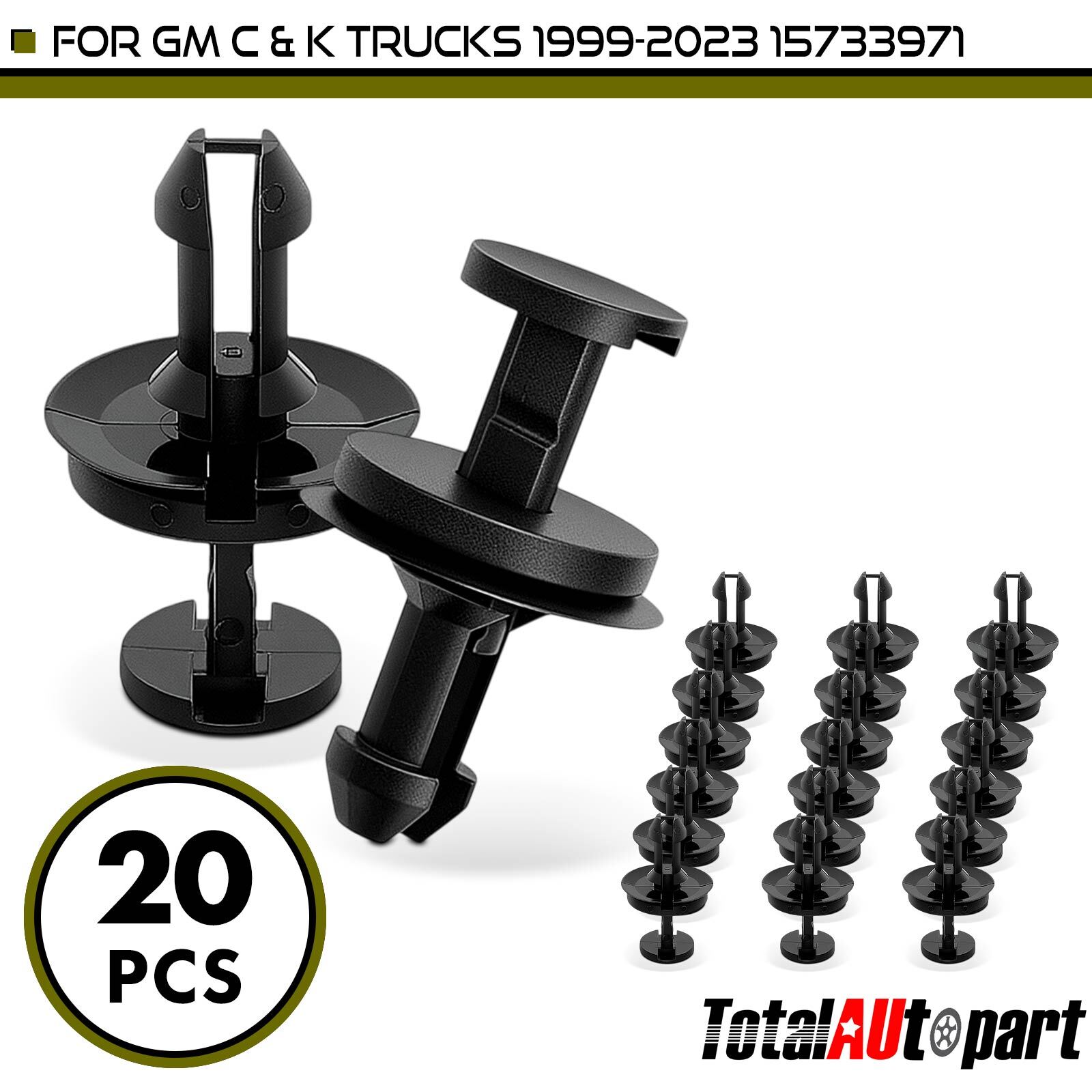 20Pcs Air Dam Deflector Valance Front Bumper Retainer Clip for Chevy Silverado