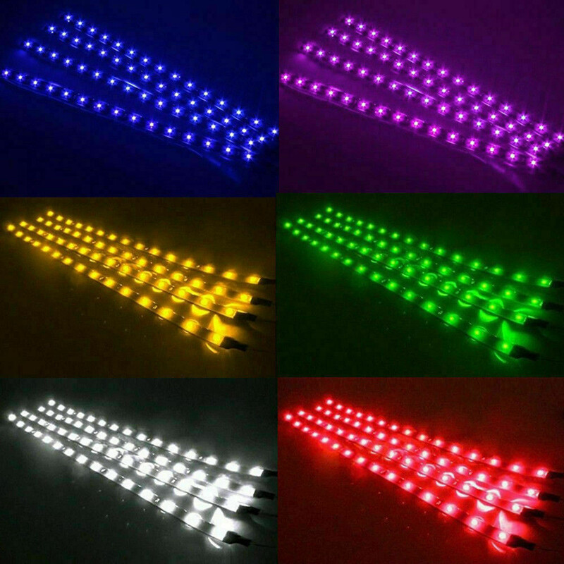 5x PCS 12V 30cm 1FT 15SMD Flexible LED Strip Light Waterproof For Car Truck Boat