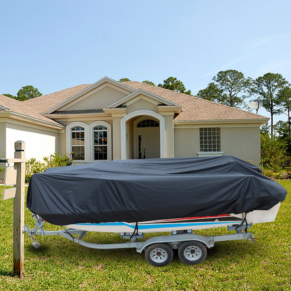 Trailerable Waterproof V-Hull Runabouts Boat Cover 11-13 14-16 17-19 20-22FT