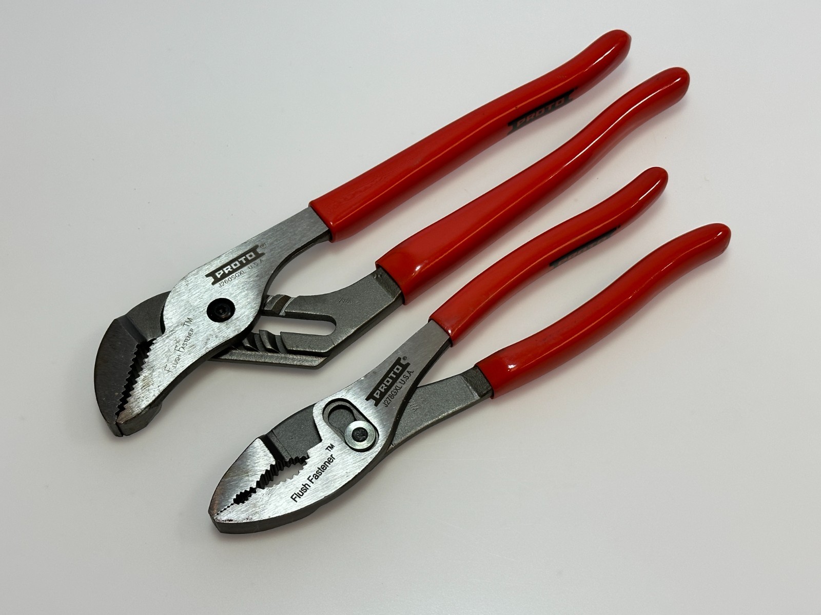 NEW Proto Tools USA Made XL Series Slip Joint Pliers Tongue Groove Set, Red Grip