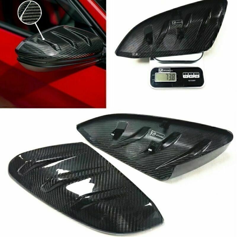 1Pair Replacement Dry Carbon Mirror Cover For Mugen Honda Civic Type-R FK8 16-21