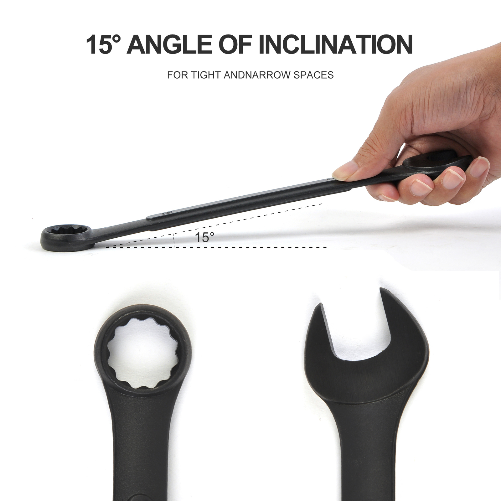 1-5/16″ – 2″ SAE Black-Oxide Jumbo Combo Wrench Set Heat-treated Steel Tool 10PC