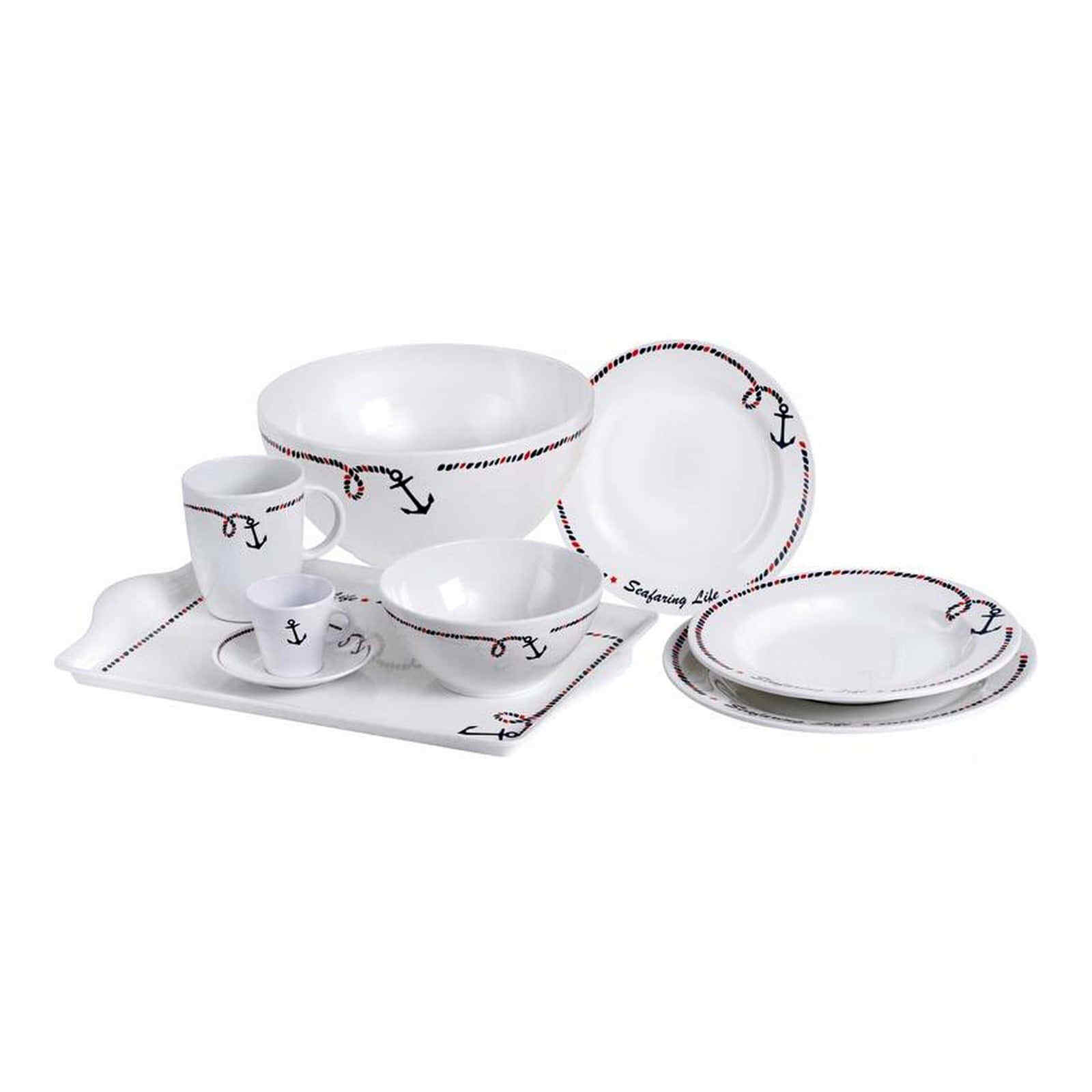 Ancor Line set 6 x soup plates Ø 22.5 cm – 1 PC Osculati – 48.444.02 – 4844402
