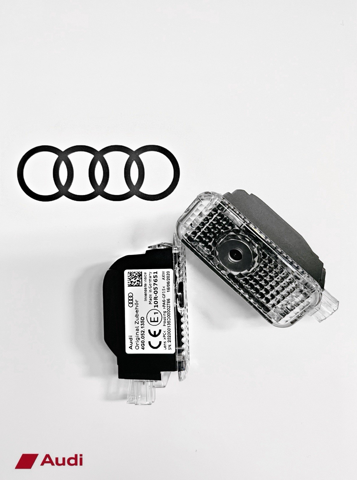 AUDI BEAM RINGS-PUDDLE LIGHT’S NEW OEM. MSRP $285.99 SET OF TWO 4G00522133G