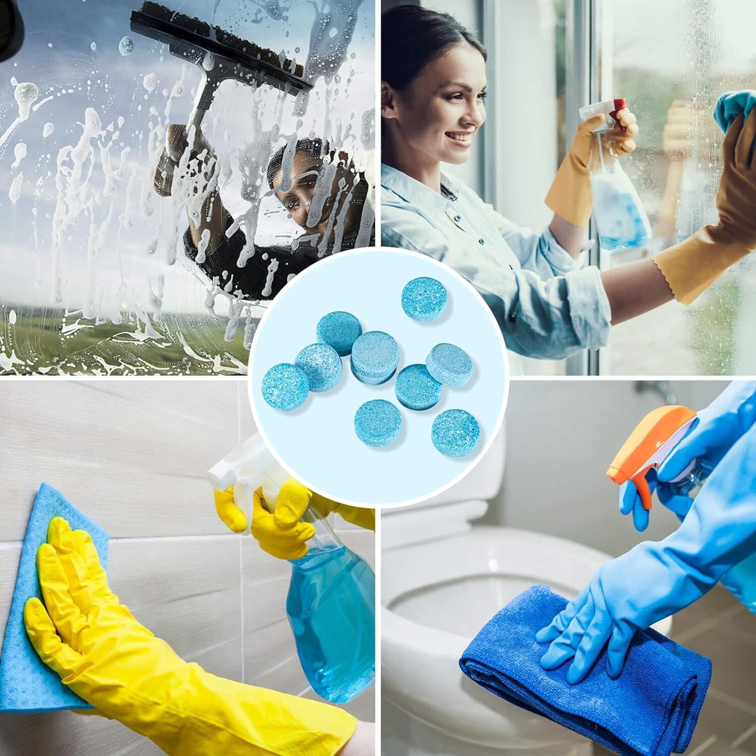 Car Windshield Washer Tablets – 100 PCS Washer Fluid Tablets Glass Cleaner Conce