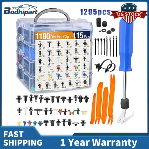 1295PCS Car Push Retainer Clips Door Panel Bumper Fender Rivets Fasteners Clips