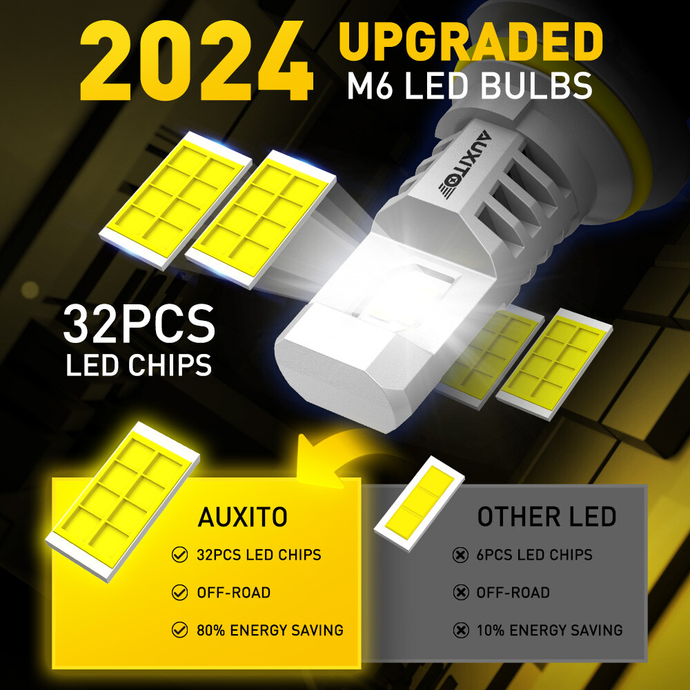Auxito 200W 9007 HB5 LED Headlight Bulbs High Low Beam 6500K White Super Bright