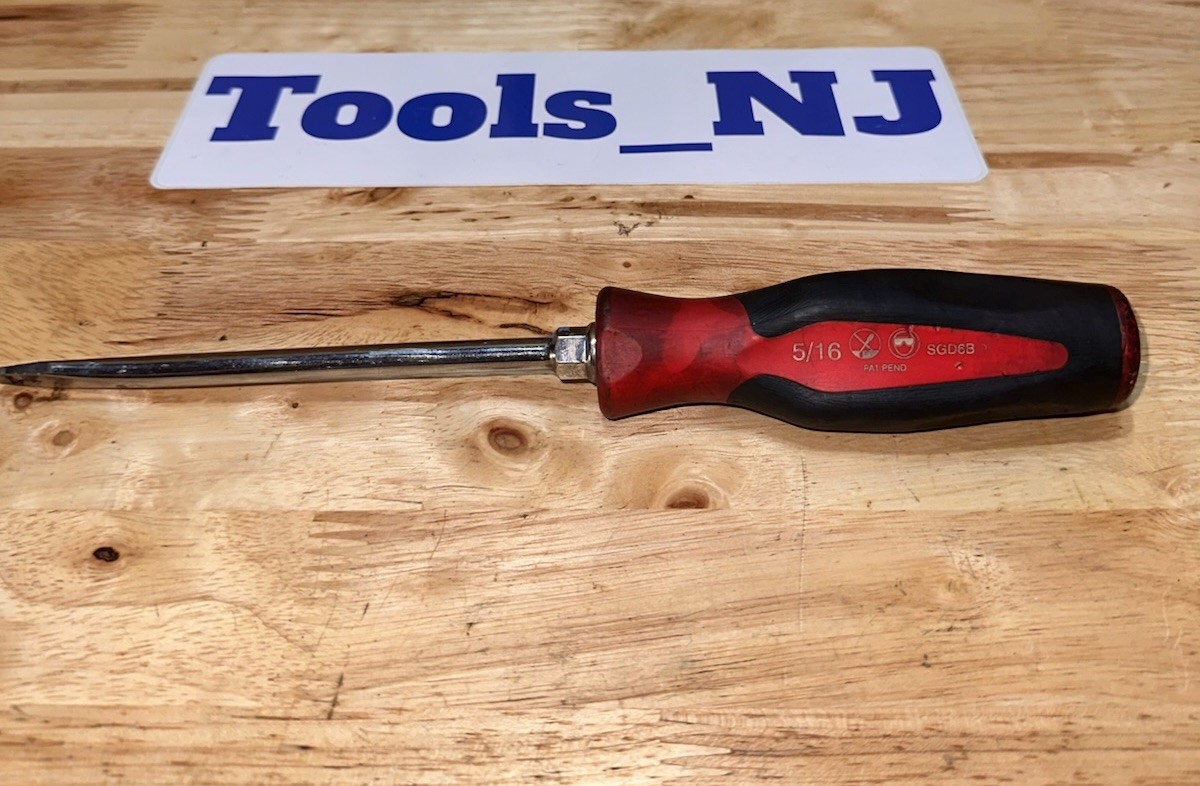 Snap-on Tools SGD6B 5/16″ Tip Soft Grip Flat Head Screwdriver RED HANDLE USA