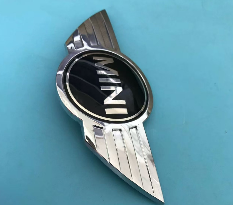 2X Mini Badge Front Bonnet Rear Boot Chrome Metal Sticker Hood Cooper}5114275497