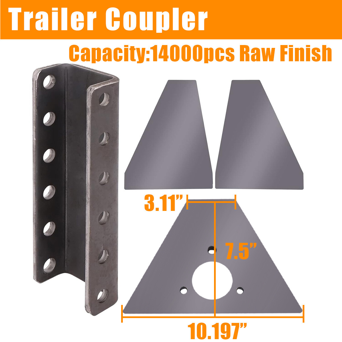 14000 lbs A-Frames Vertical Channel Weld On Tongue Adapter for Trailer
