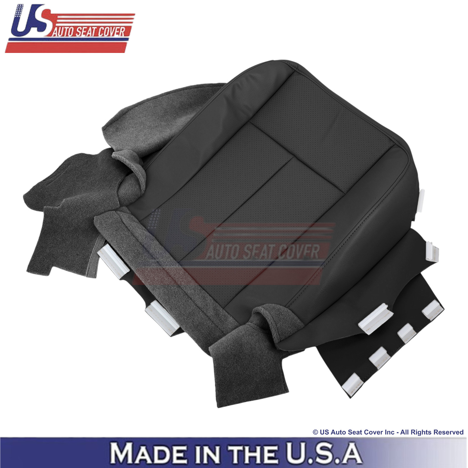 2015-2017 For Ford Expedition Leather Perf Front Driver Side Seat Covers Ebony