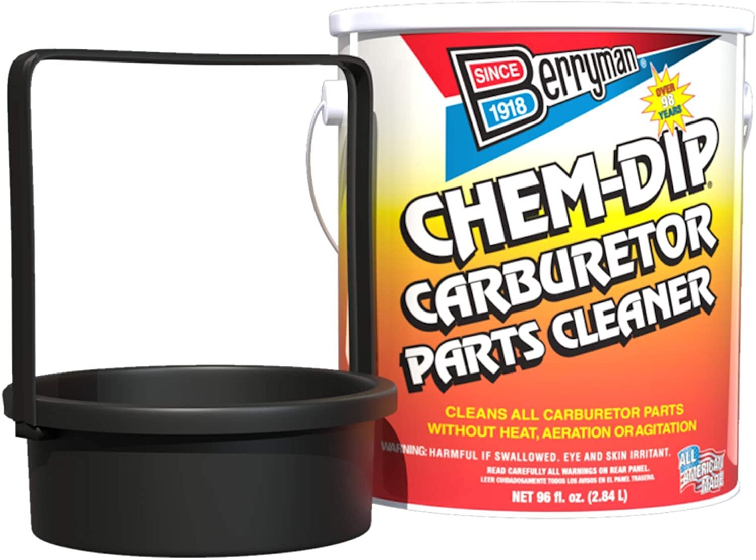 Berryman 0996-ARM B-9 Chem Dip Parts Cleaner with Basket and Armlock, 3/4-Gal…