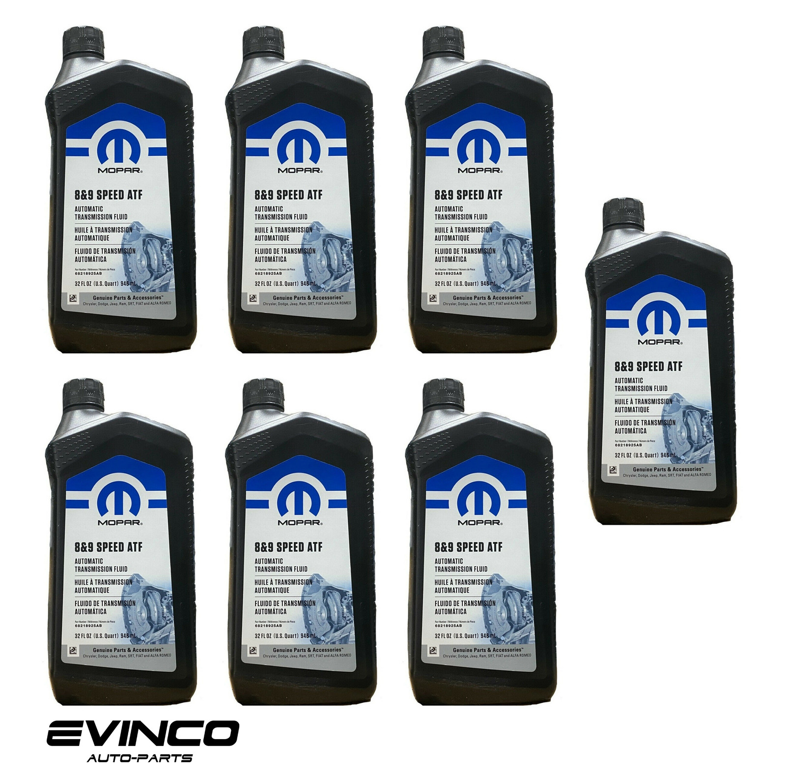 Mopar 8 and 9 Speed Automatic Transmission Fluid Case of 7 Quarts Chrysler Dodge
