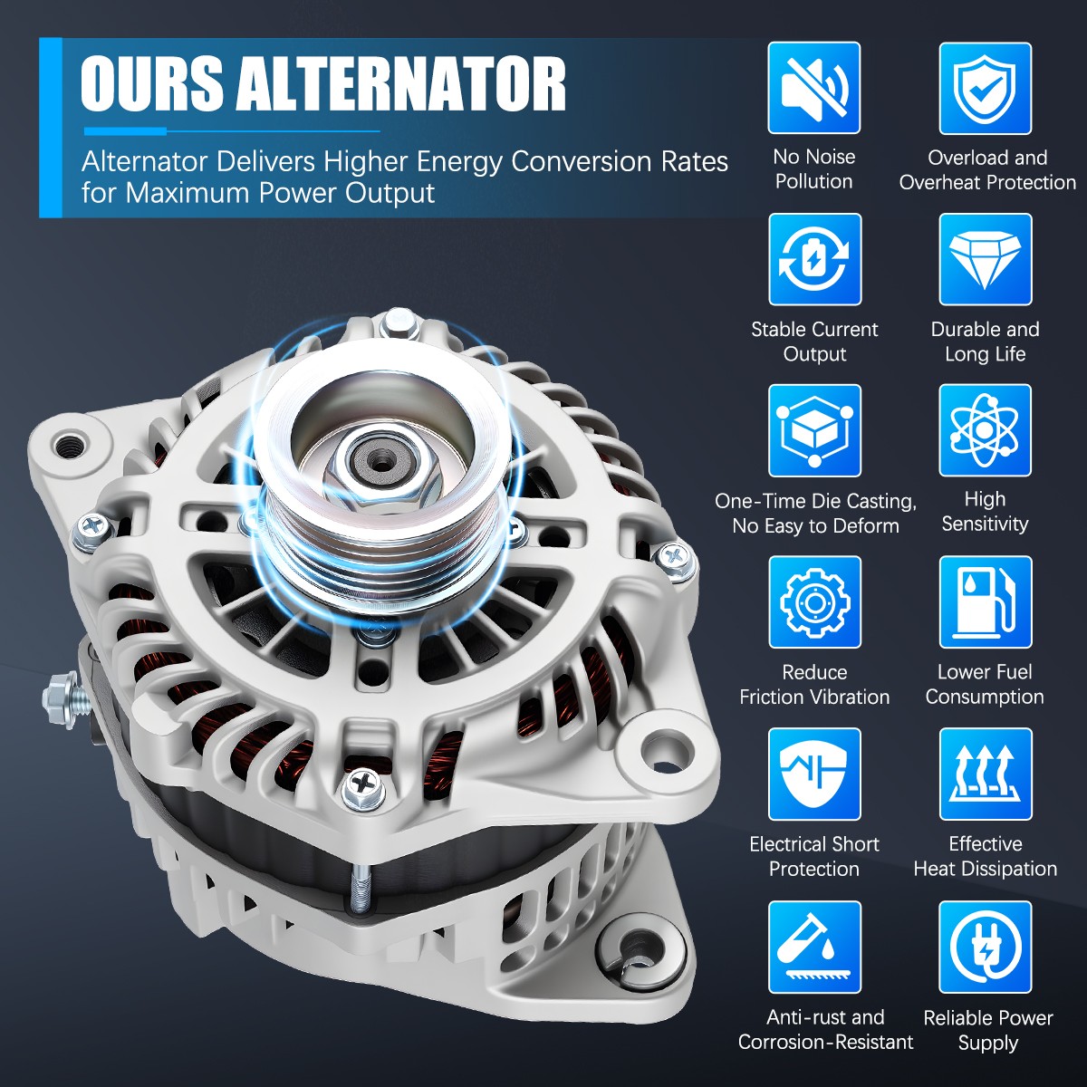 Genuine OEM Alternator For 2009-2018 Nissan Maxima 3.5L 130Amp 23100-1AA1A 11557