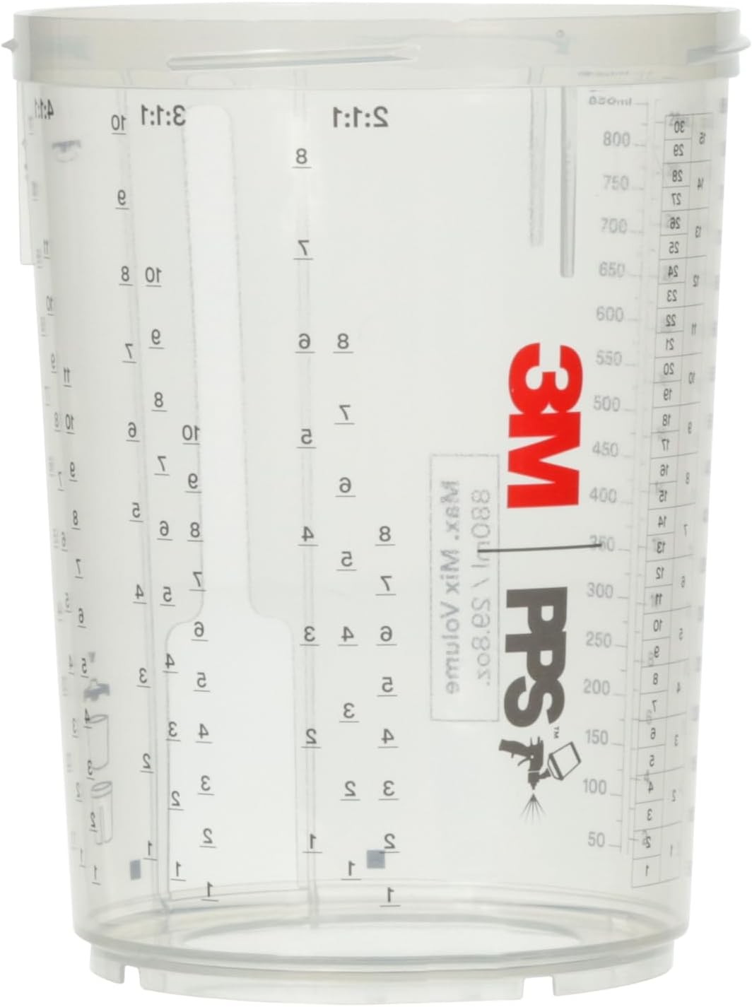 3M PPS 2.0 Spray Gun Cups, 26023, Large, 28 28 oz (Large), Transparent