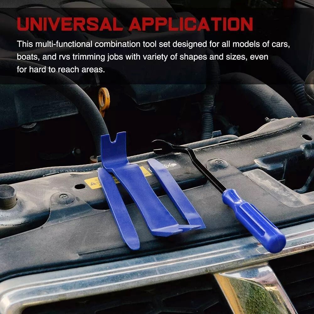 5 Plastic Trim Removal Pry Tool Set for Car Radio Panel Door Dash Clip Fasteners
