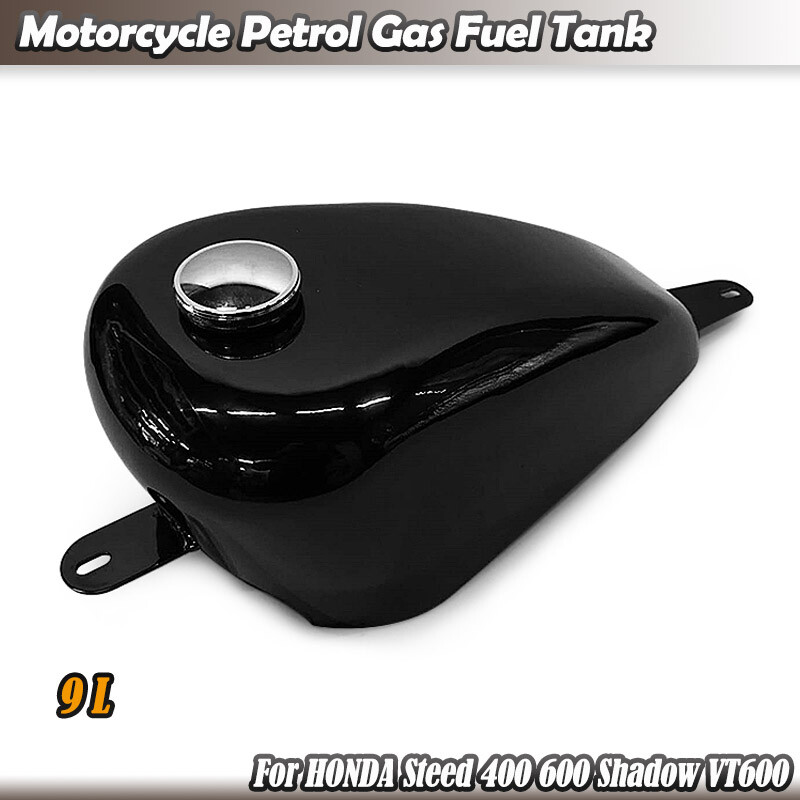 Petrol Gas Fuel Tank For HONDA Steed 400 600 Shadow VT600 DN 8cm Black