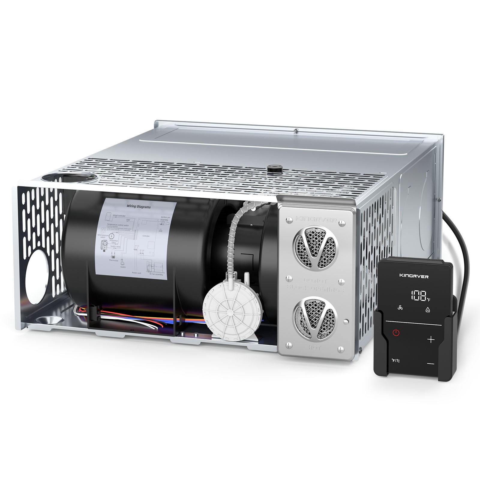 25,000 BTU RV Furnace w/Thermostat Ducted Propane Heater for Trailer
