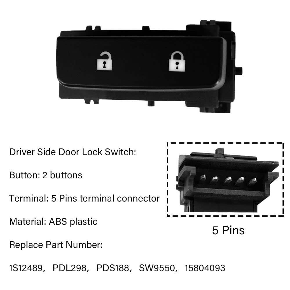 Window Switch Control for 2007-2013 Chevrolet Silverado 1500 2500HD 3500HD 3PCS