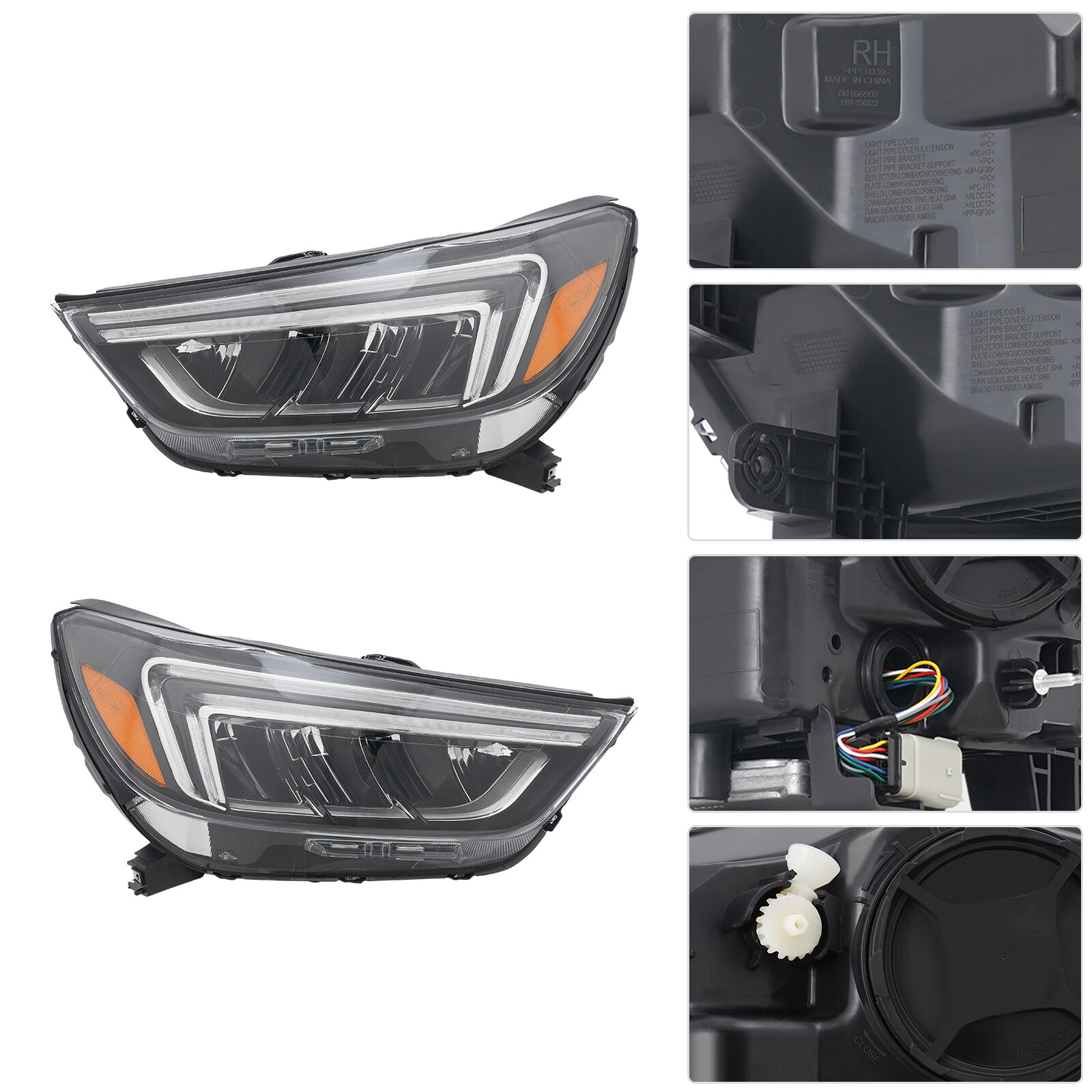 For 2017-2022 Buick Encore Full LED Headlight Pair Headlamps Left+Right LH RH