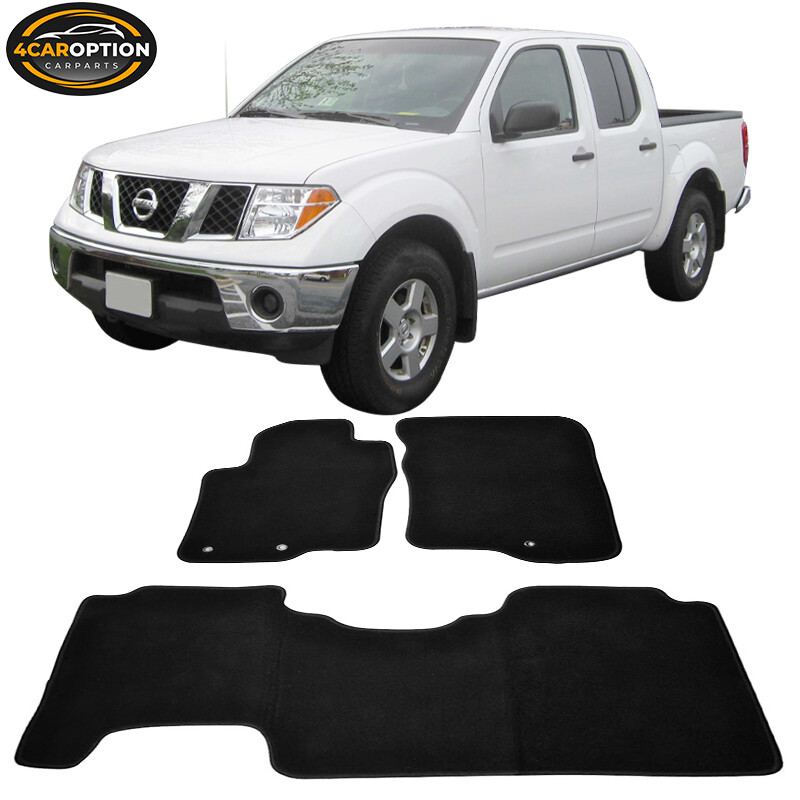 Fits 05-10 Nissan Frontier Floor Mats Carpet Front & Rear Nylon Black 3PC