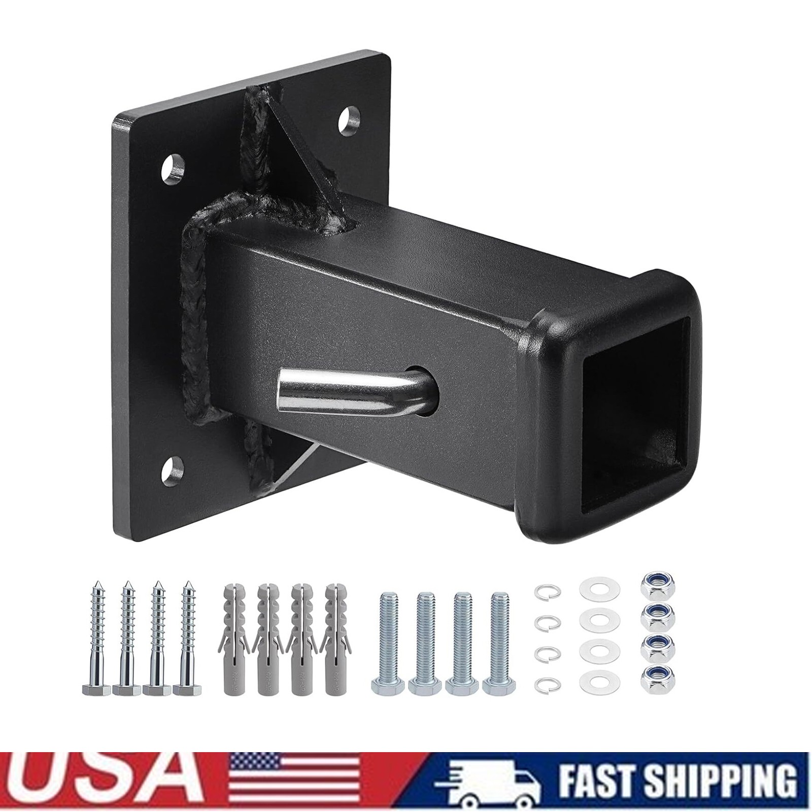 New Hitch Wall Mount, Bolt-On Receiver Tube Adapter, 2 Inch Opening Hitch Plate