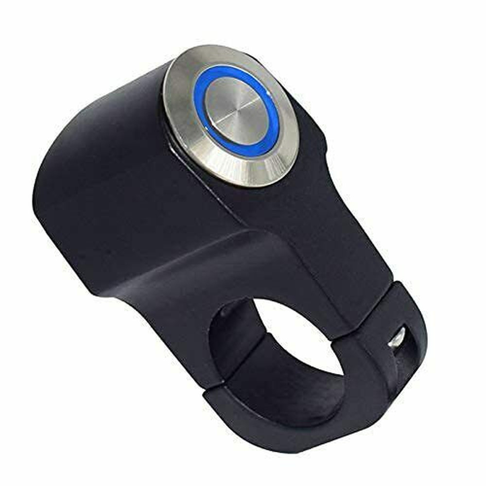 7/8″ 12V Blue Light Motorcycle Switches Handlebar Mount Horn Start Switch Button