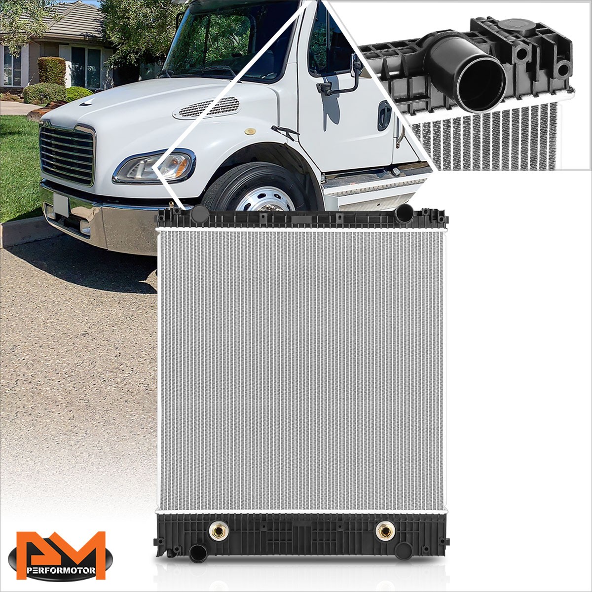 For 08-13 Freightliner M2 106/Business Class M2 Aluminum 2-Row Cooling Radiator
