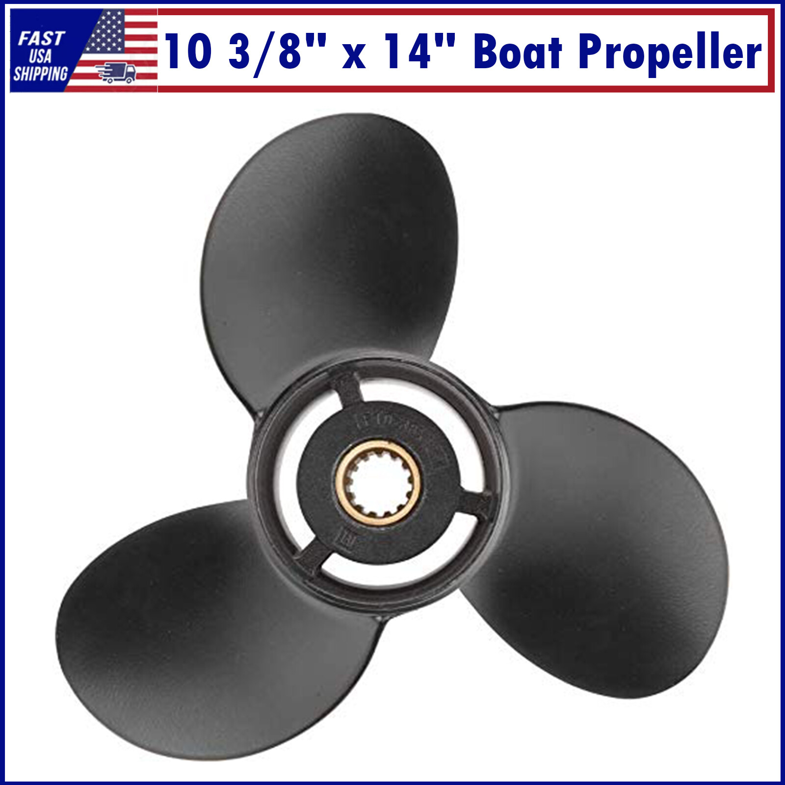 Outboard Propeller 10 3/8×14 For Mercury 25HP 30HP 35HP 40HP 45HP 48HP 50HP 70HP